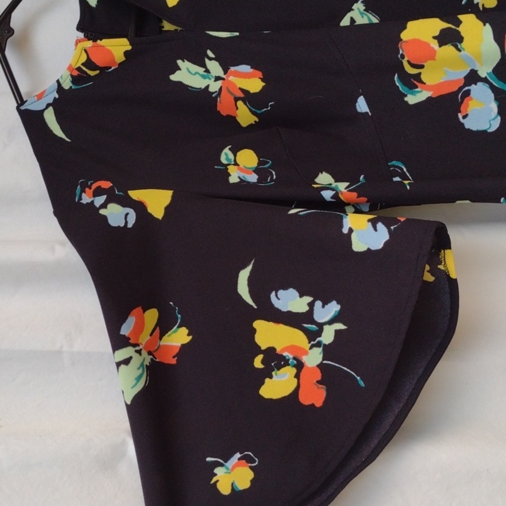 Vintage Mod Puritan Forever Young Black Floral Maxi Empire Dress L - Picture 4 of 9